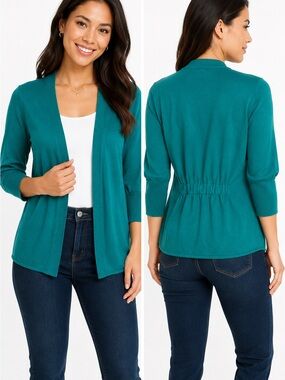The Limited Teal Open-Front Cardigan Size XS Lightweight Office Business Casual